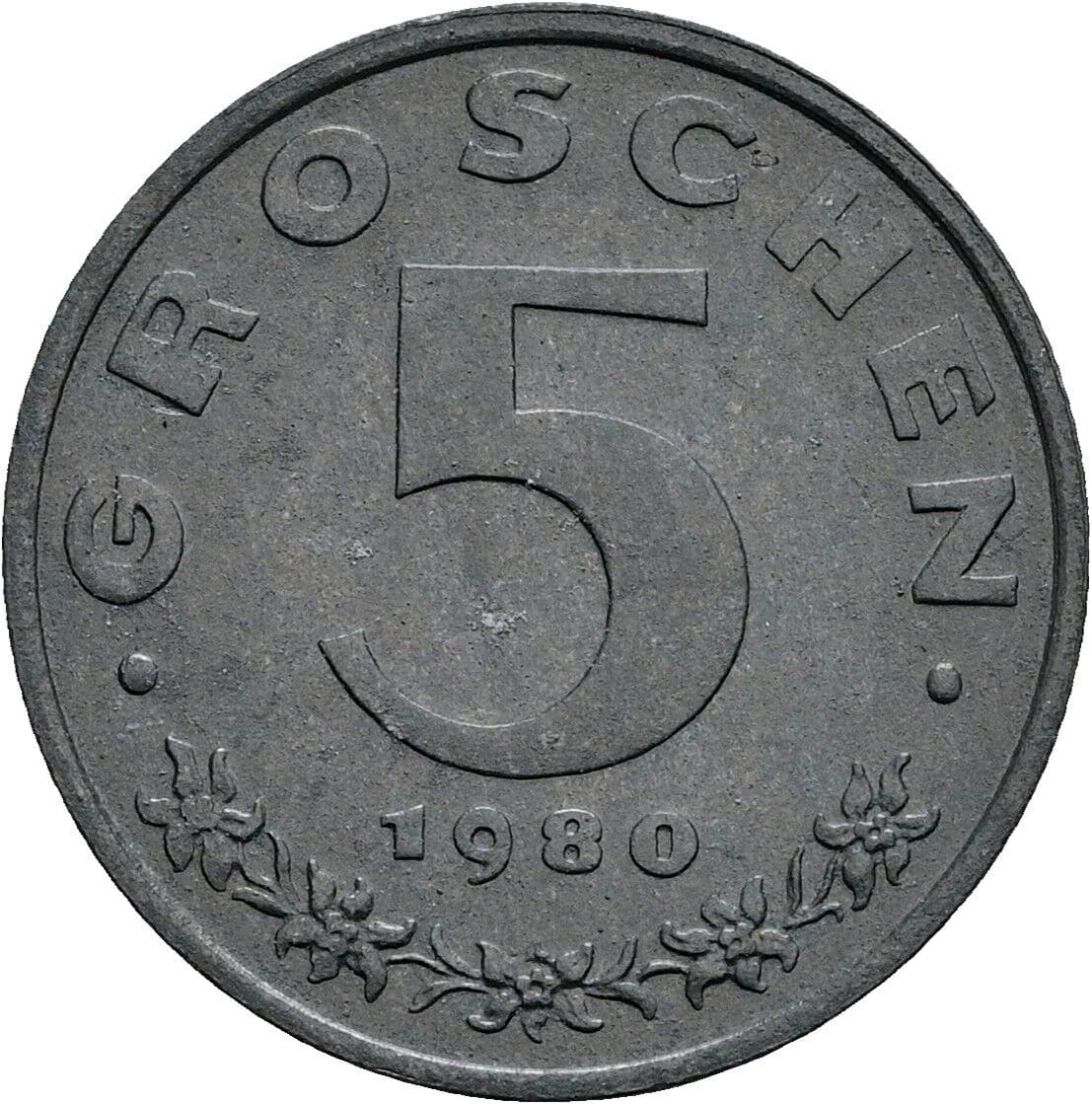5 Groschen 1980 – Vorderseite