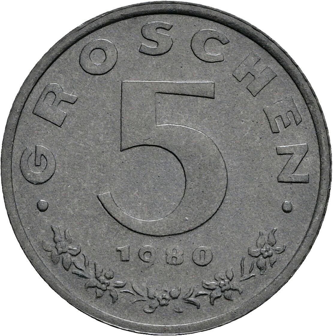 5 Groschen 1980 – Vorderseite