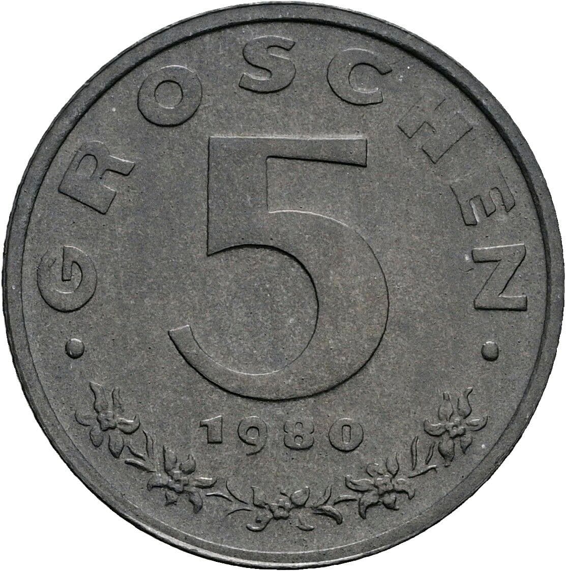 5 Groschen 1980 – Vorderseite