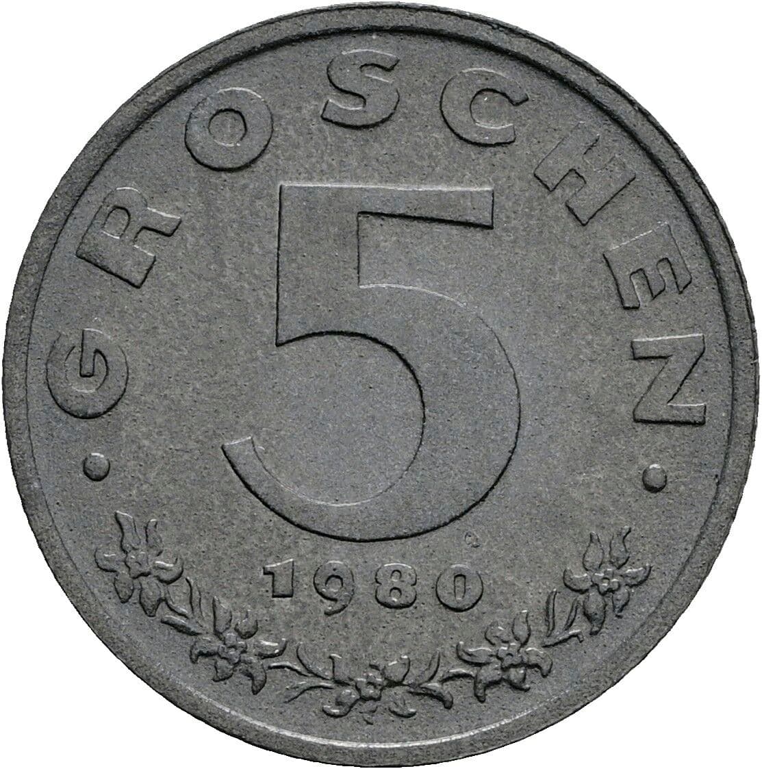 5 Groschen 1980 – Vorderseite