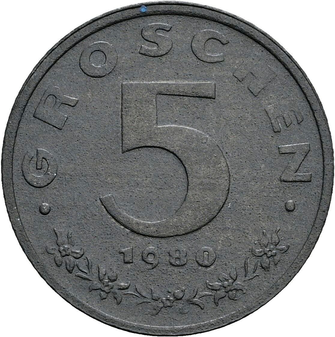 5 Groschen 1980 – Vorderseite