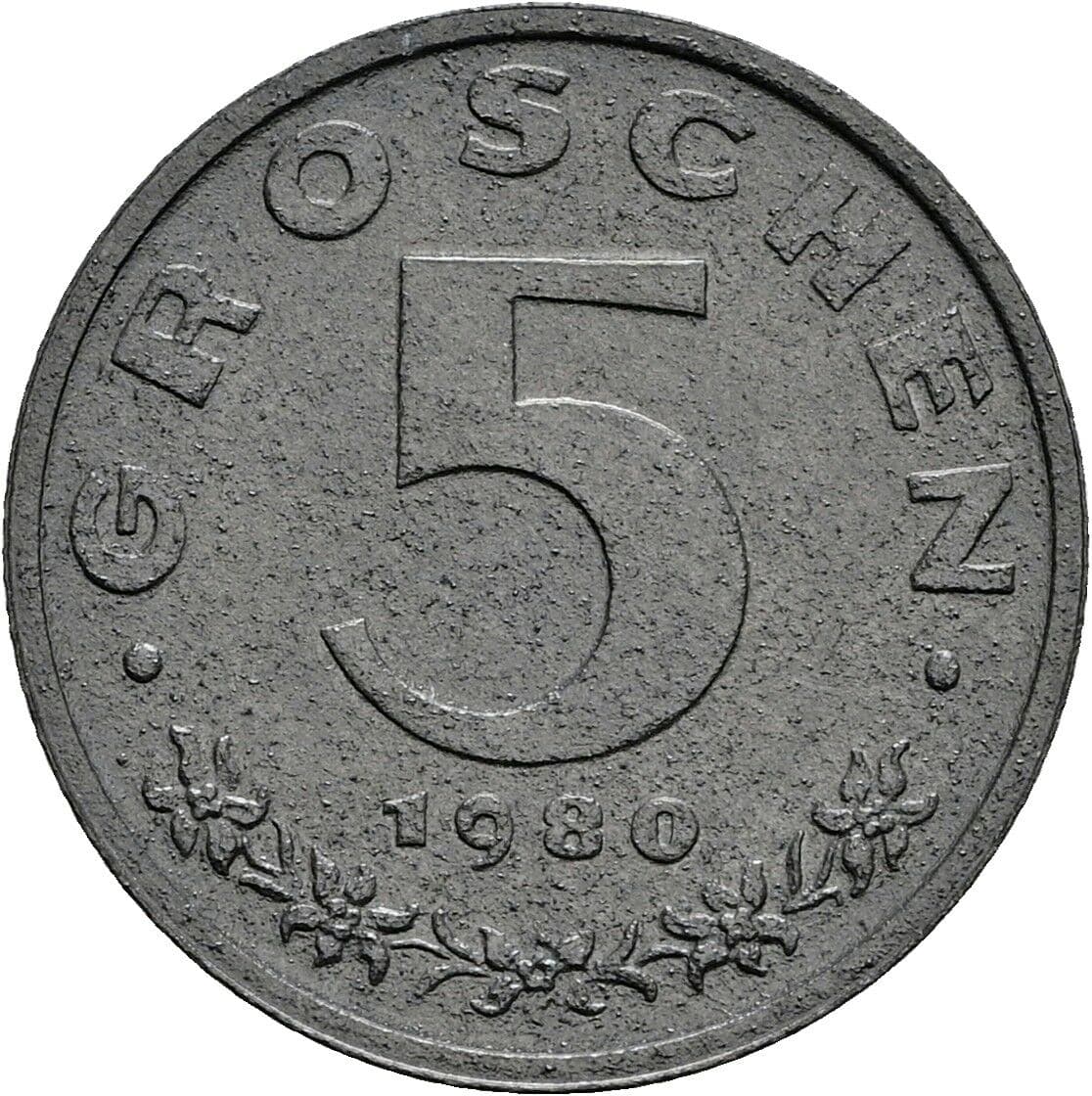 5 Groschen 1980 – Vorderseite