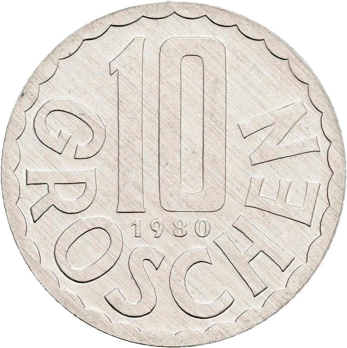 10 Groschen 1980 – Vorderseite