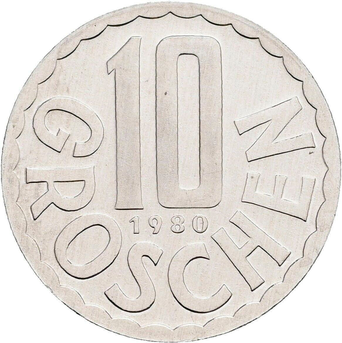 10 Groschen 1980 – Vorderseite
