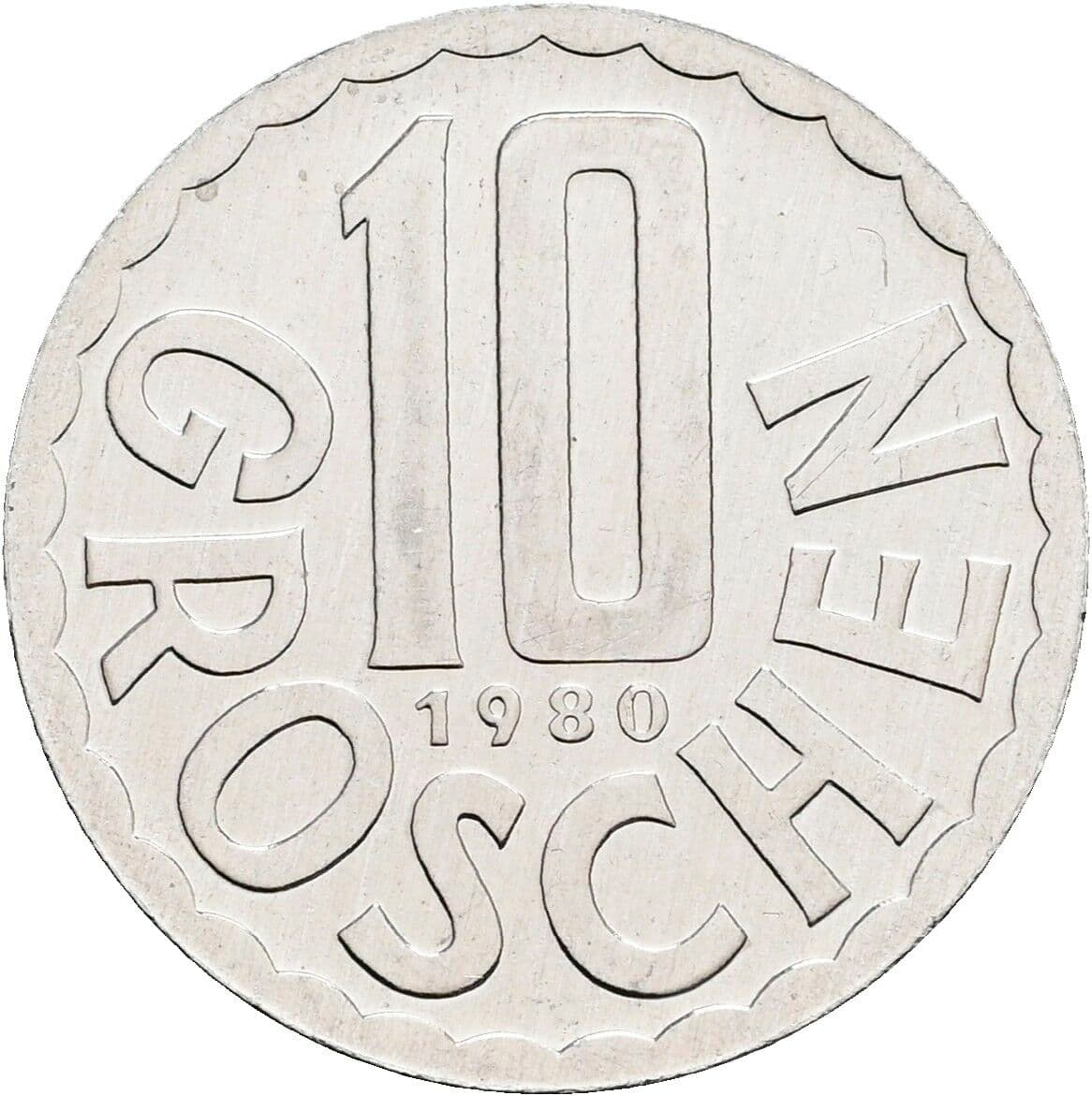 10 Groschen 1980 – Vorderseite