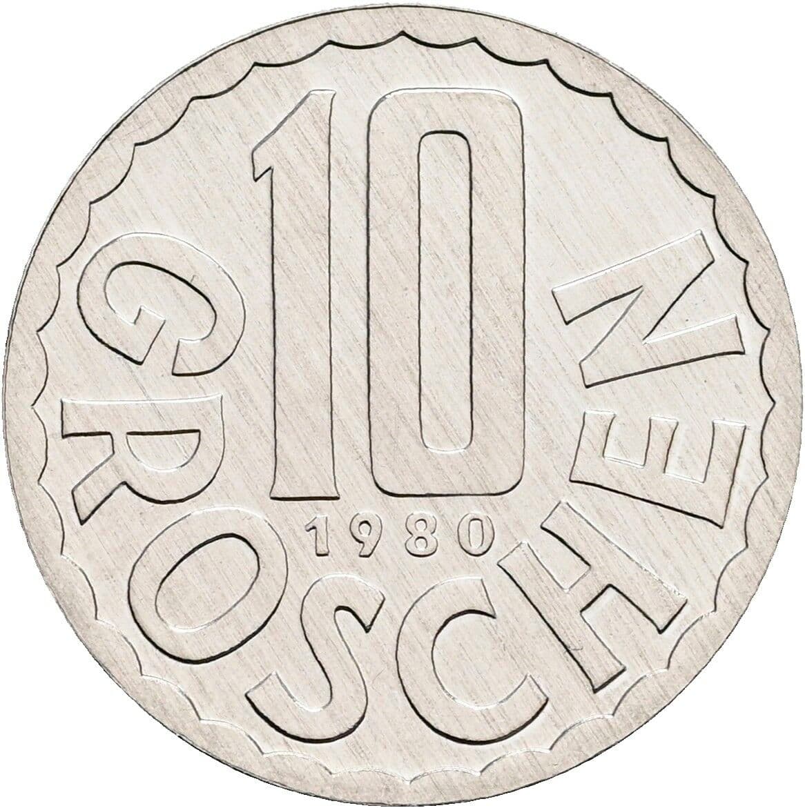 10 Groschen 1980 – Vorderseite