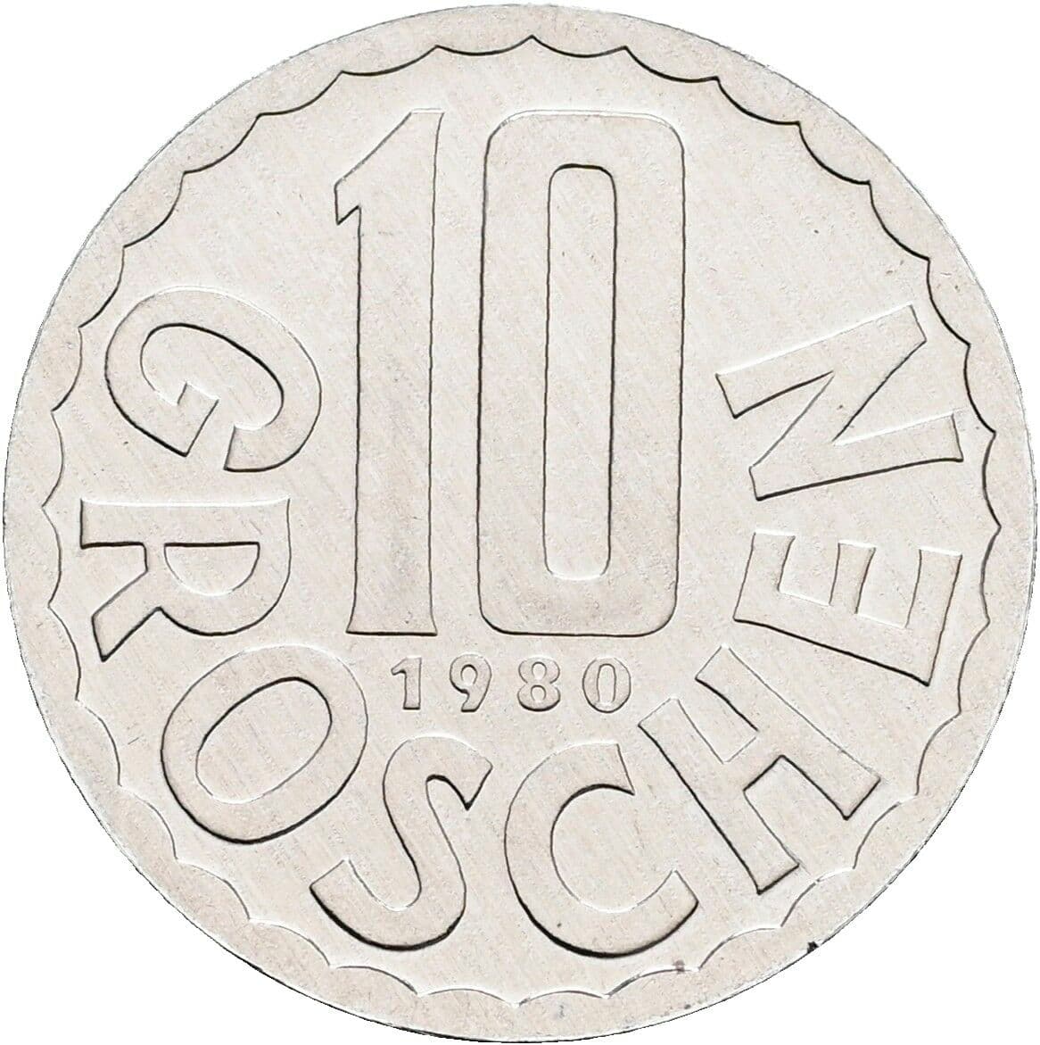 10 Groschen 1980 – Vorderseite