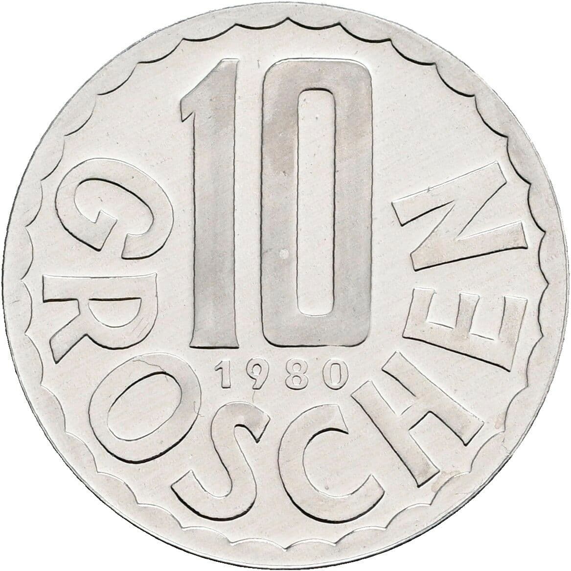10 Groschen 1980 – Vorderseite