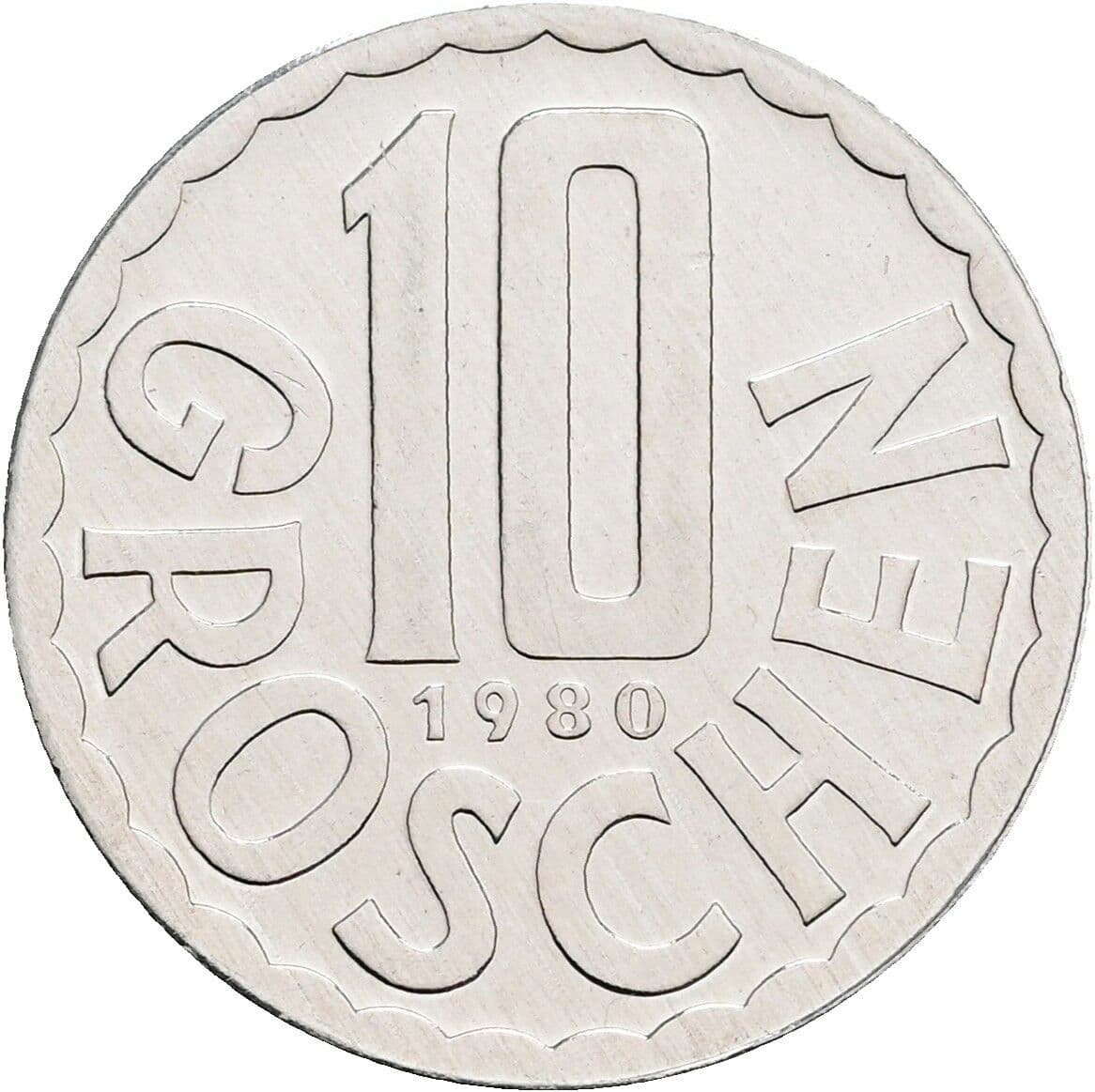 10 Groschen 1980 – Vorderseite