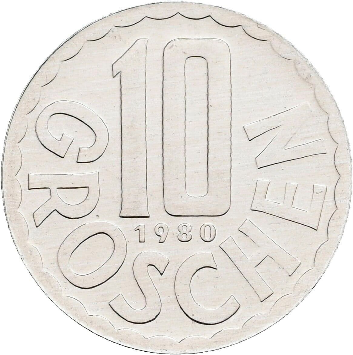 10 Groschen 1980 – Vorderseite
