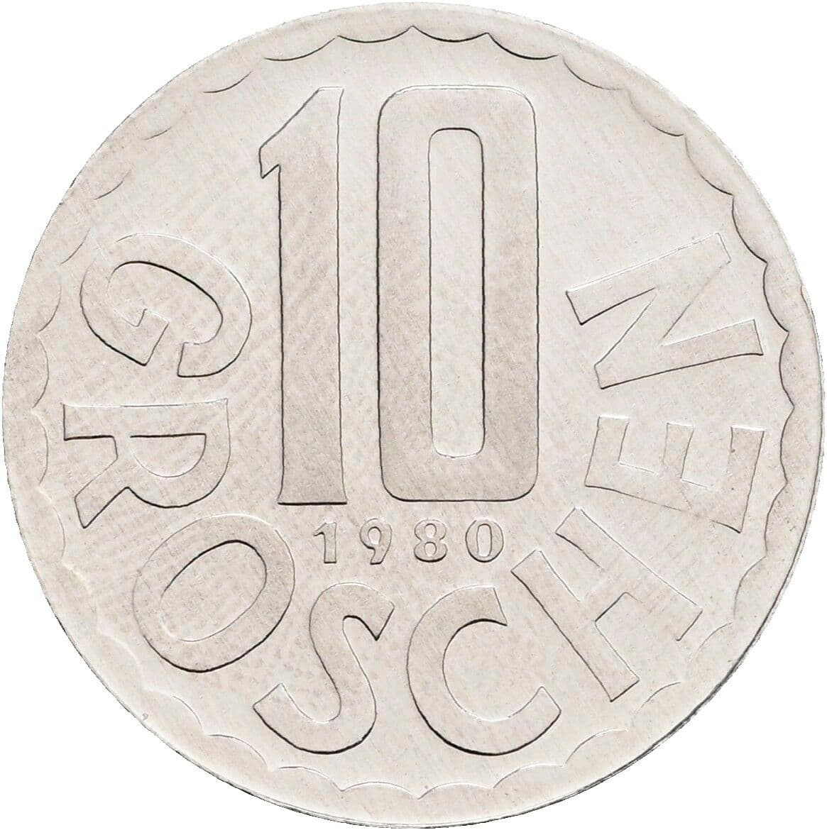 10 Groschen 1980 – Vorderseite