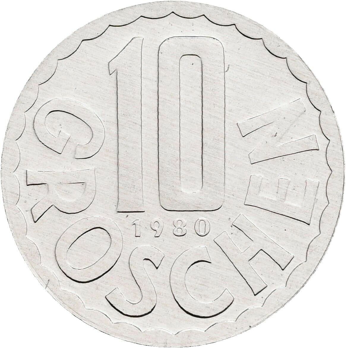 10 Groschen 1980 – Vorderseite