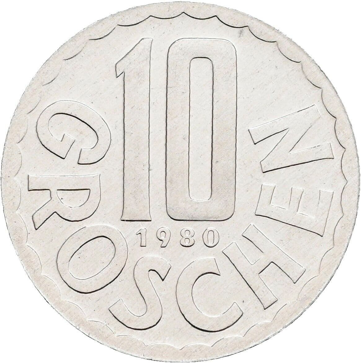 10 Groschen 1980 – Vorderseite