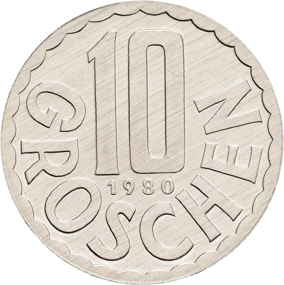 10 Groschen 1980 – Vorderseite