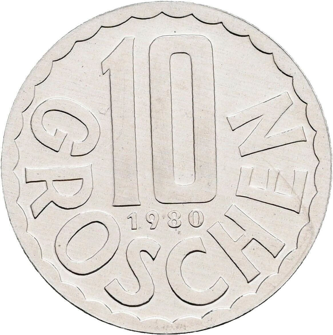 10 Groschen 1980 – Vorderseite