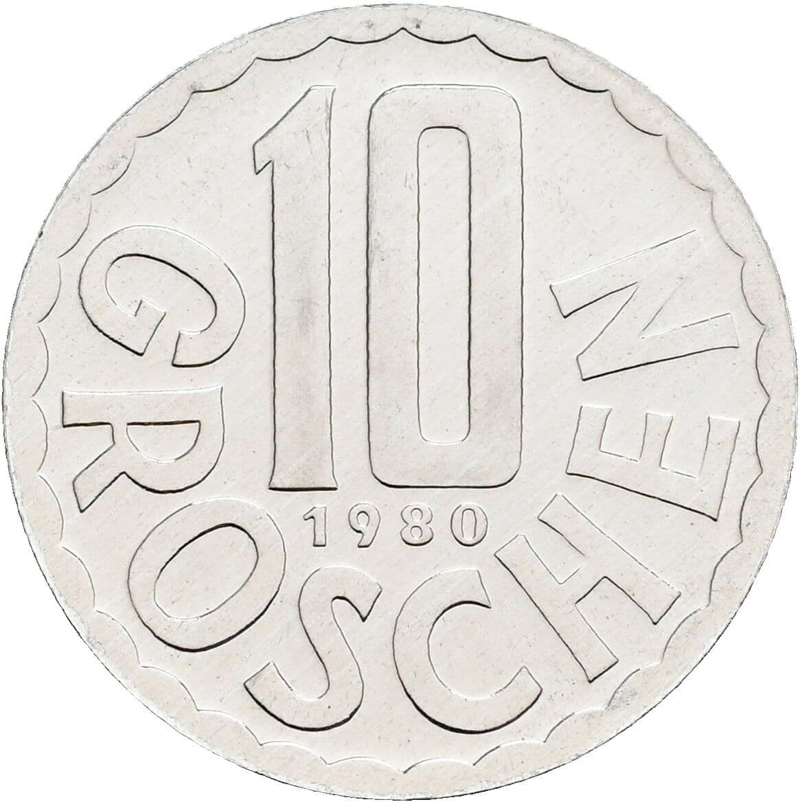 10 Groschen 1980 – Vorderseite