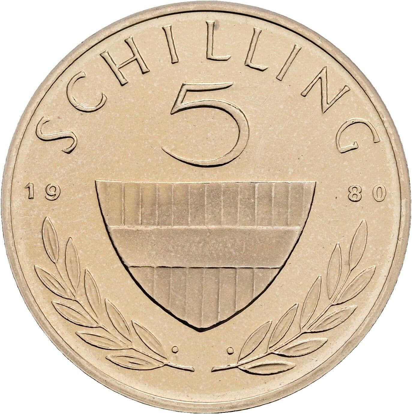 5 Schilling 1980 – Vorderseite
