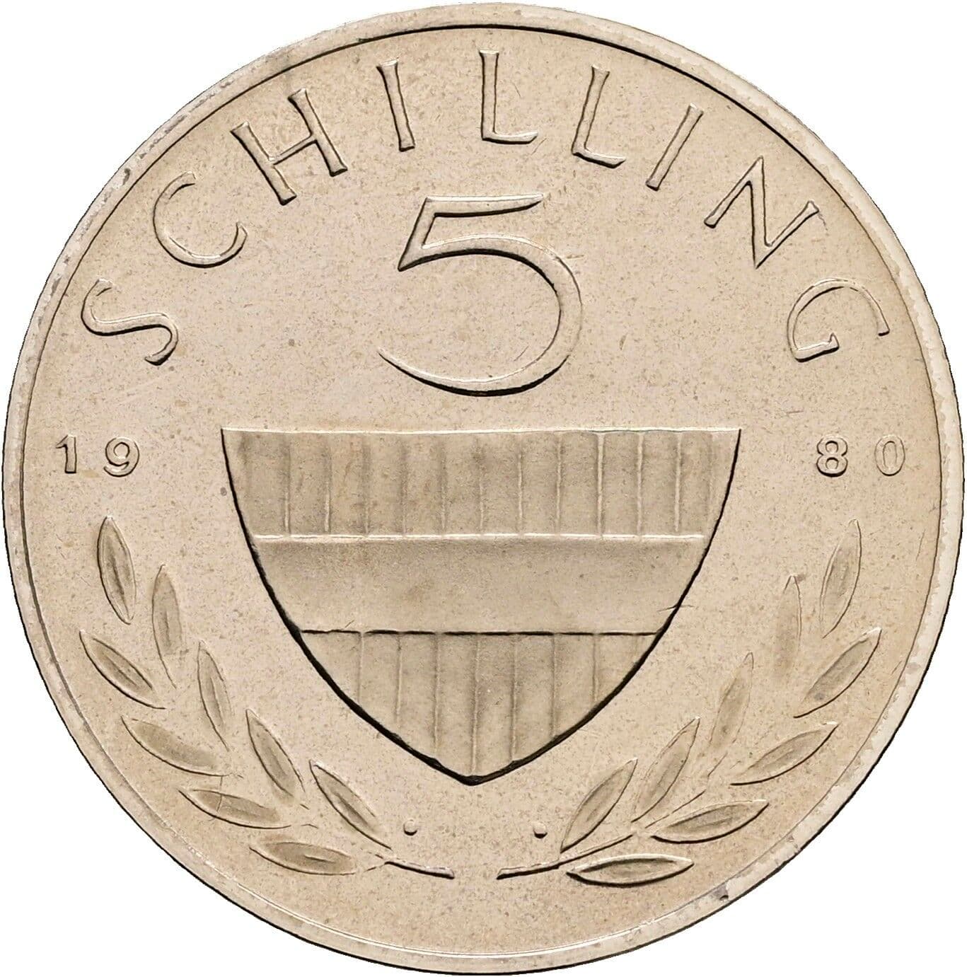 5 Schilling 1980 – Vorderseite