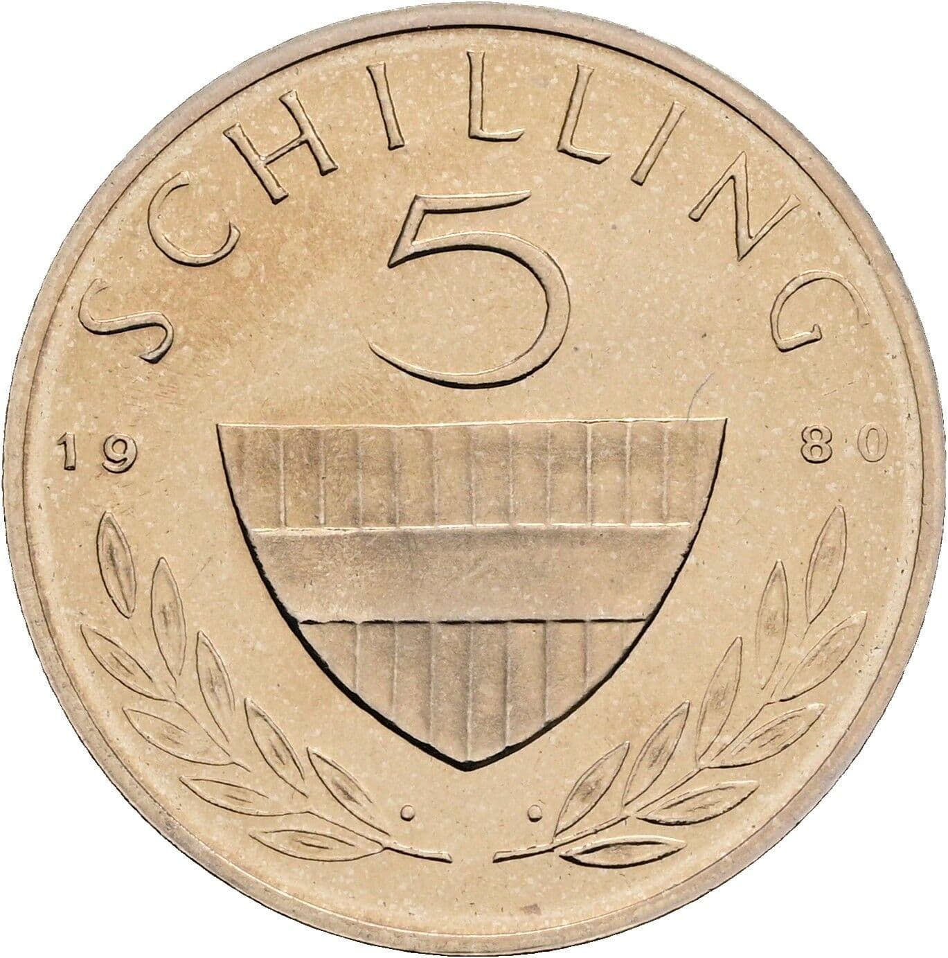 5 Schilling 1980 – Vorderseite