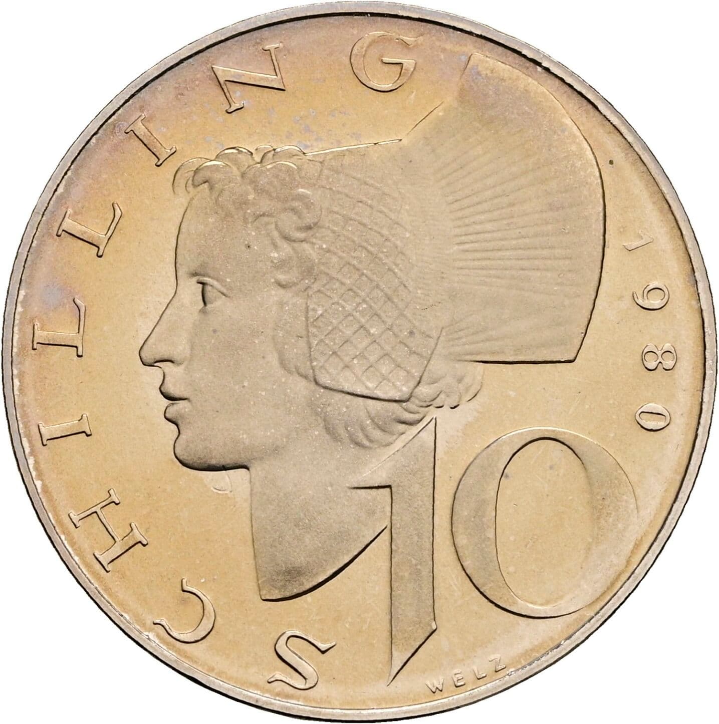 10 Schilling 1980 – Vorderseite
