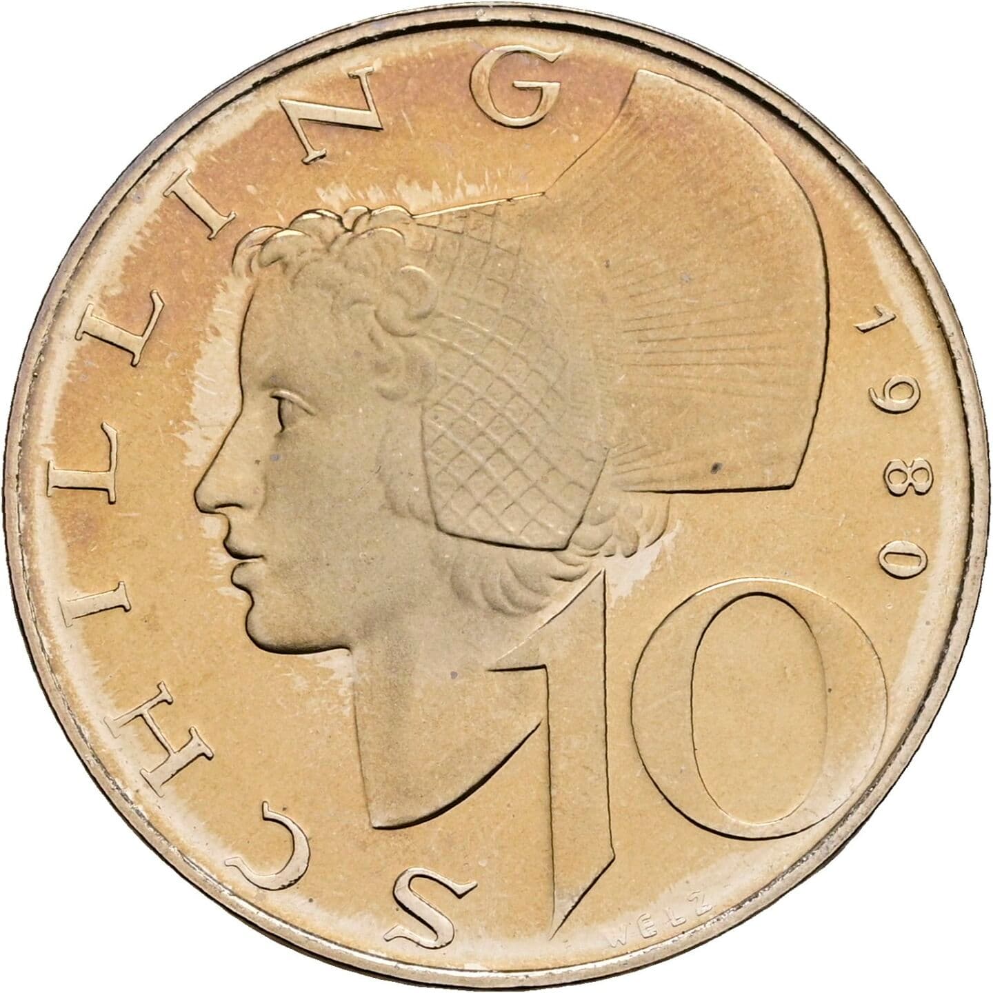 10 Schilling 1980 – Vorderseite