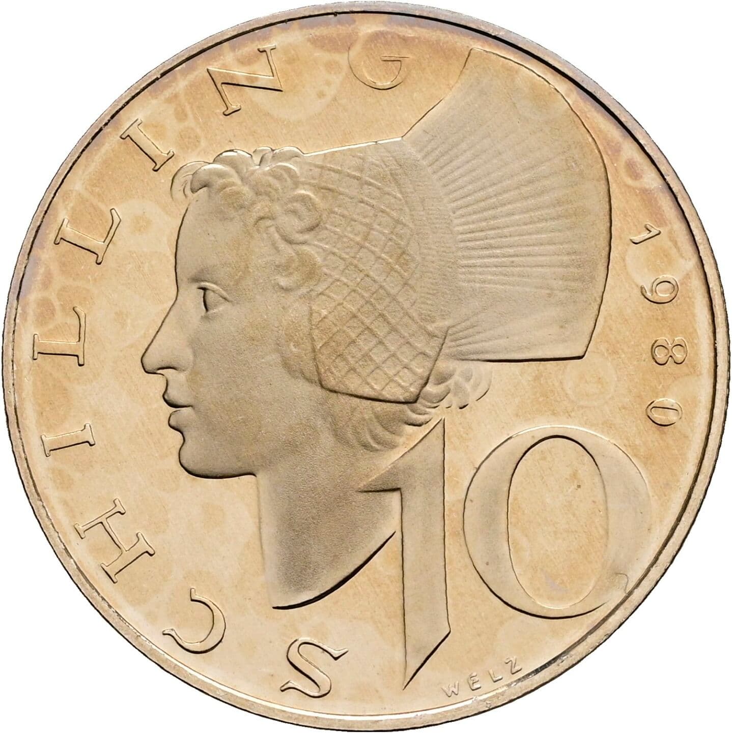 10 Schilling 1980 – Vorderseite