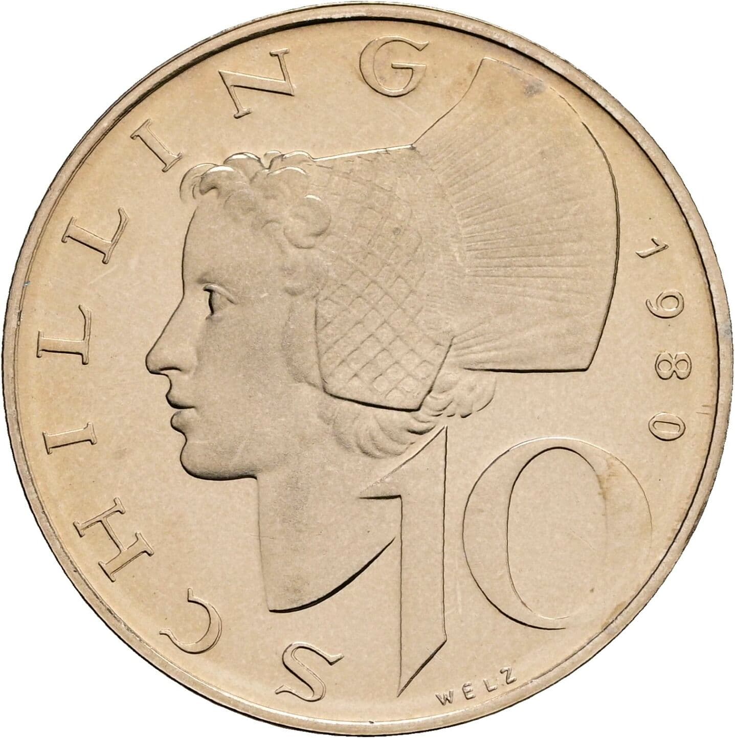 10 Schilling 1980 – Vorderseite