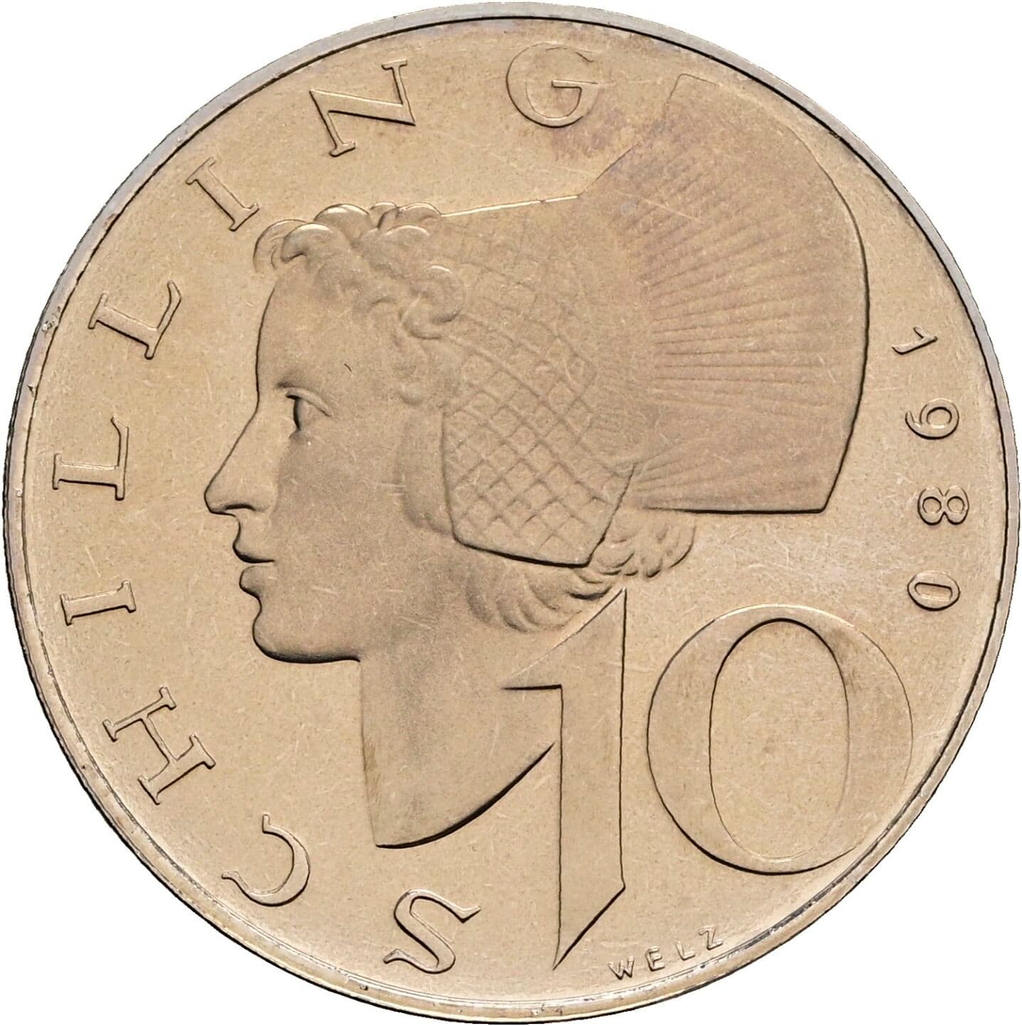 10 Schilling 1980 – Vorderseite