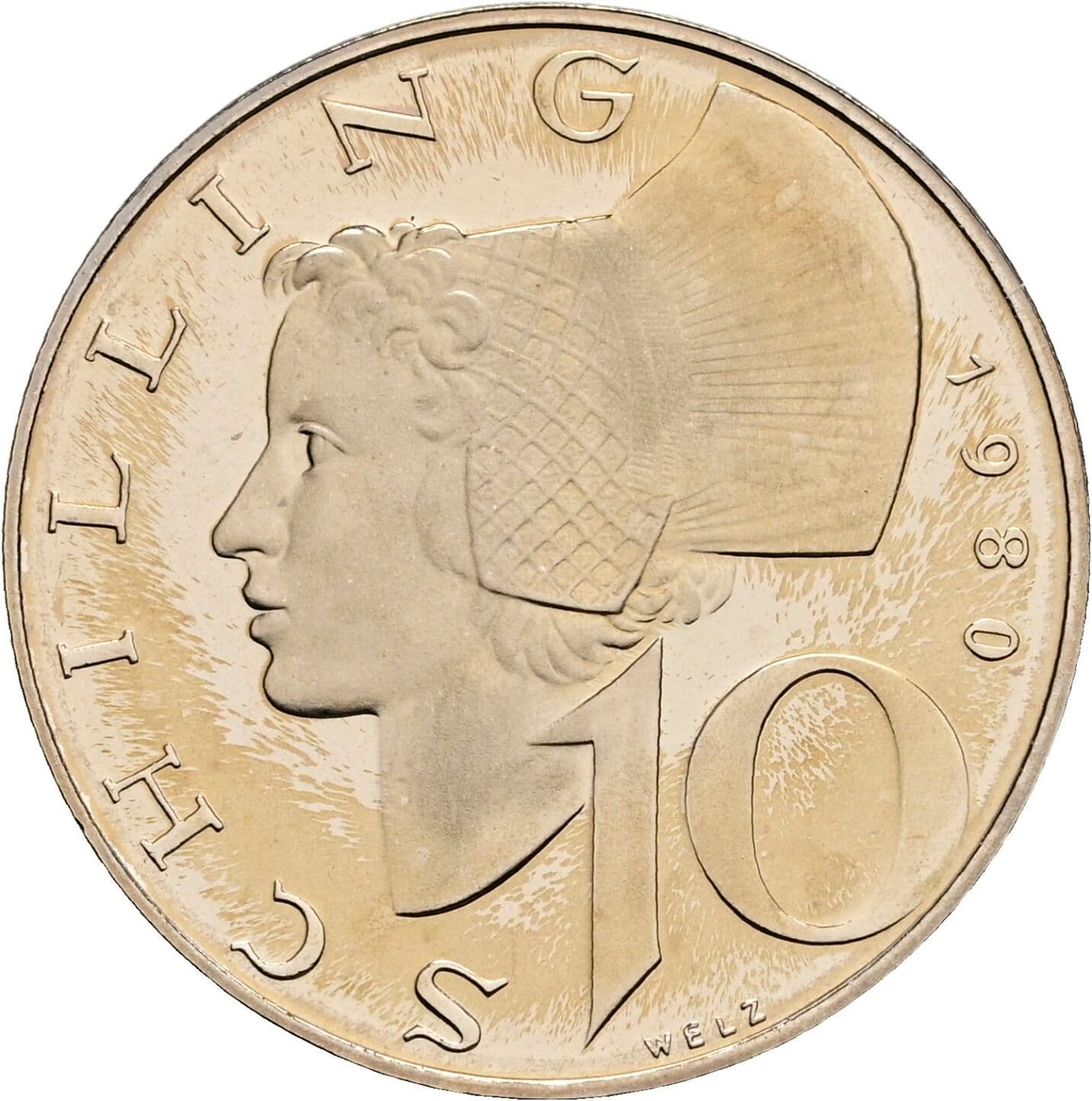 10 Schilling 1980 – Vorderseite