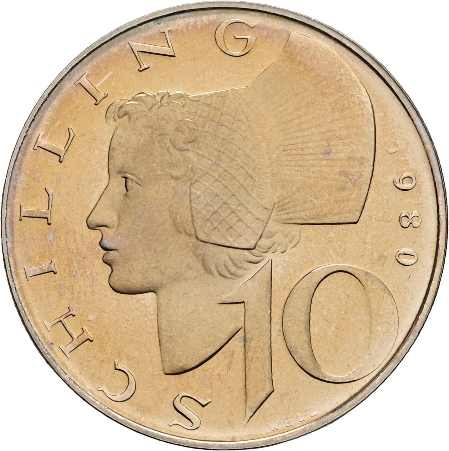 10 Schilling 1980 – Vorderseite