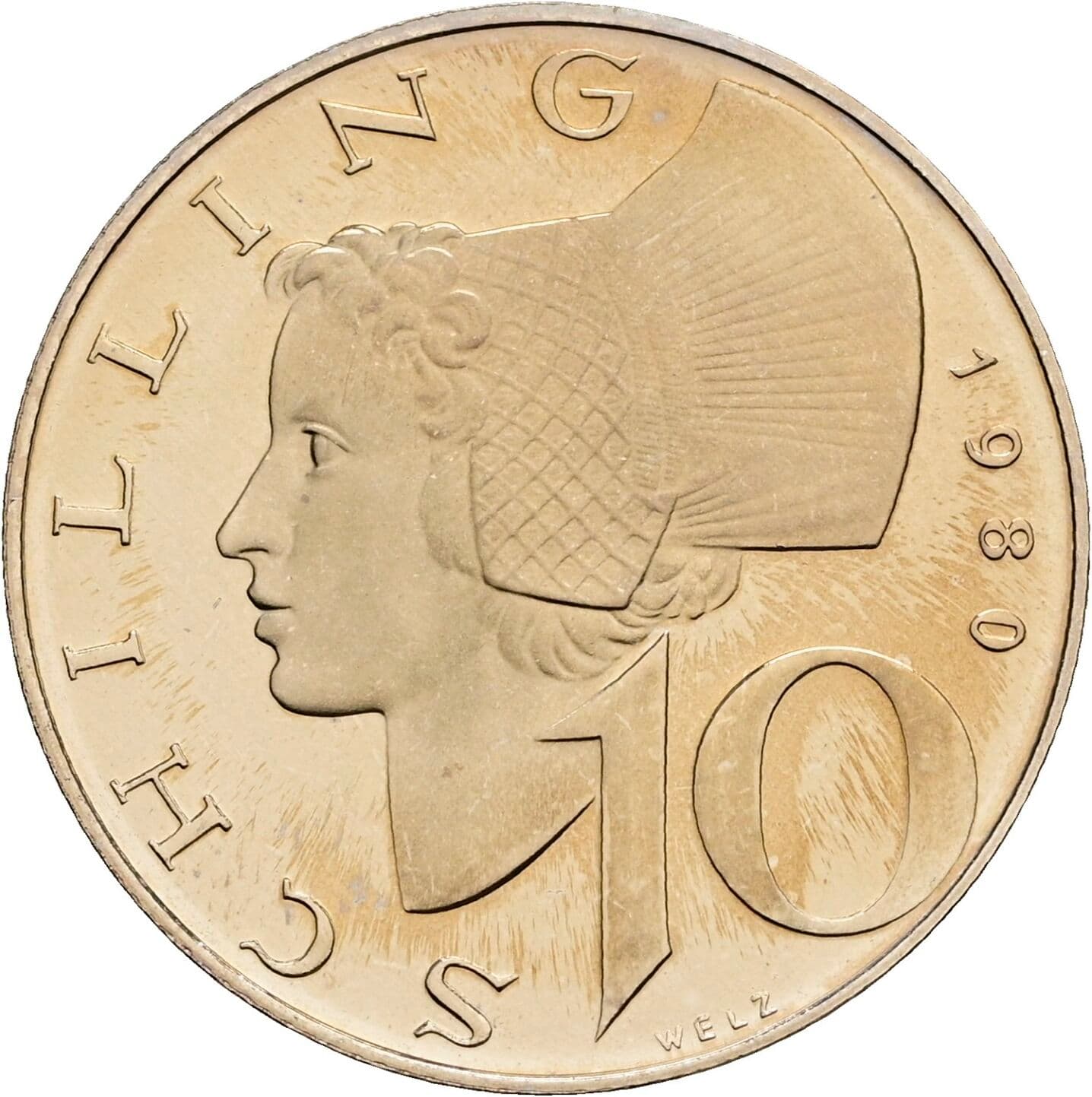 10 Schilling 1980 – Vorderseite