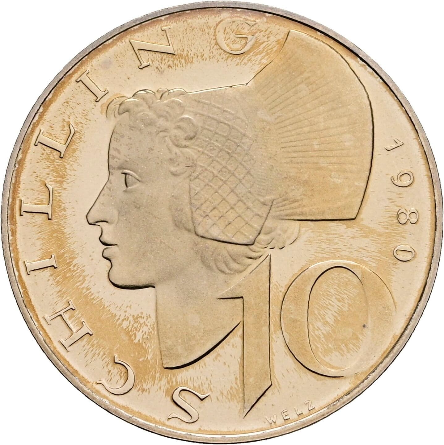 10 Schilling 1980 – Vorderseite