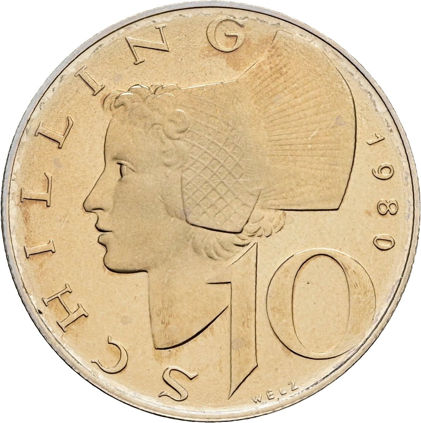 10 Schilling 1980 – Vorderseite