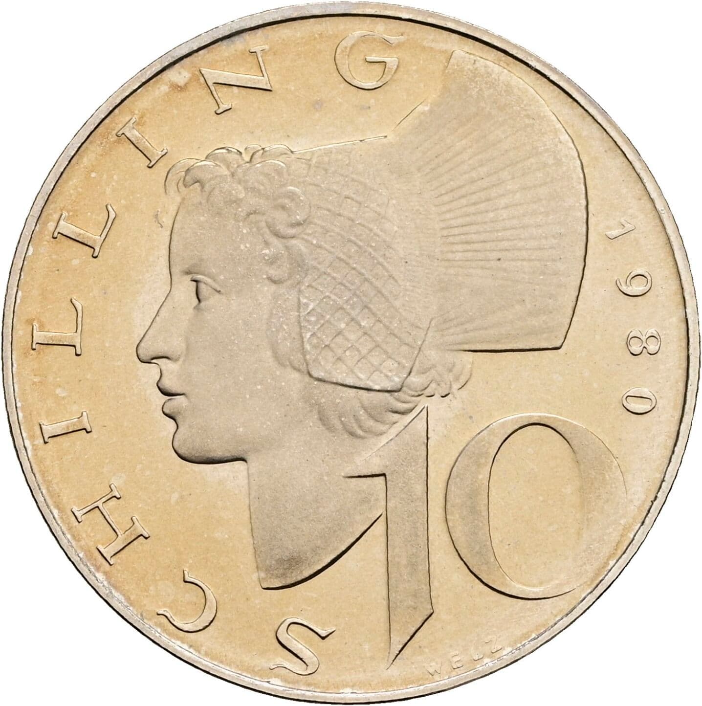 10 Schilling 1980 – Vorderseite