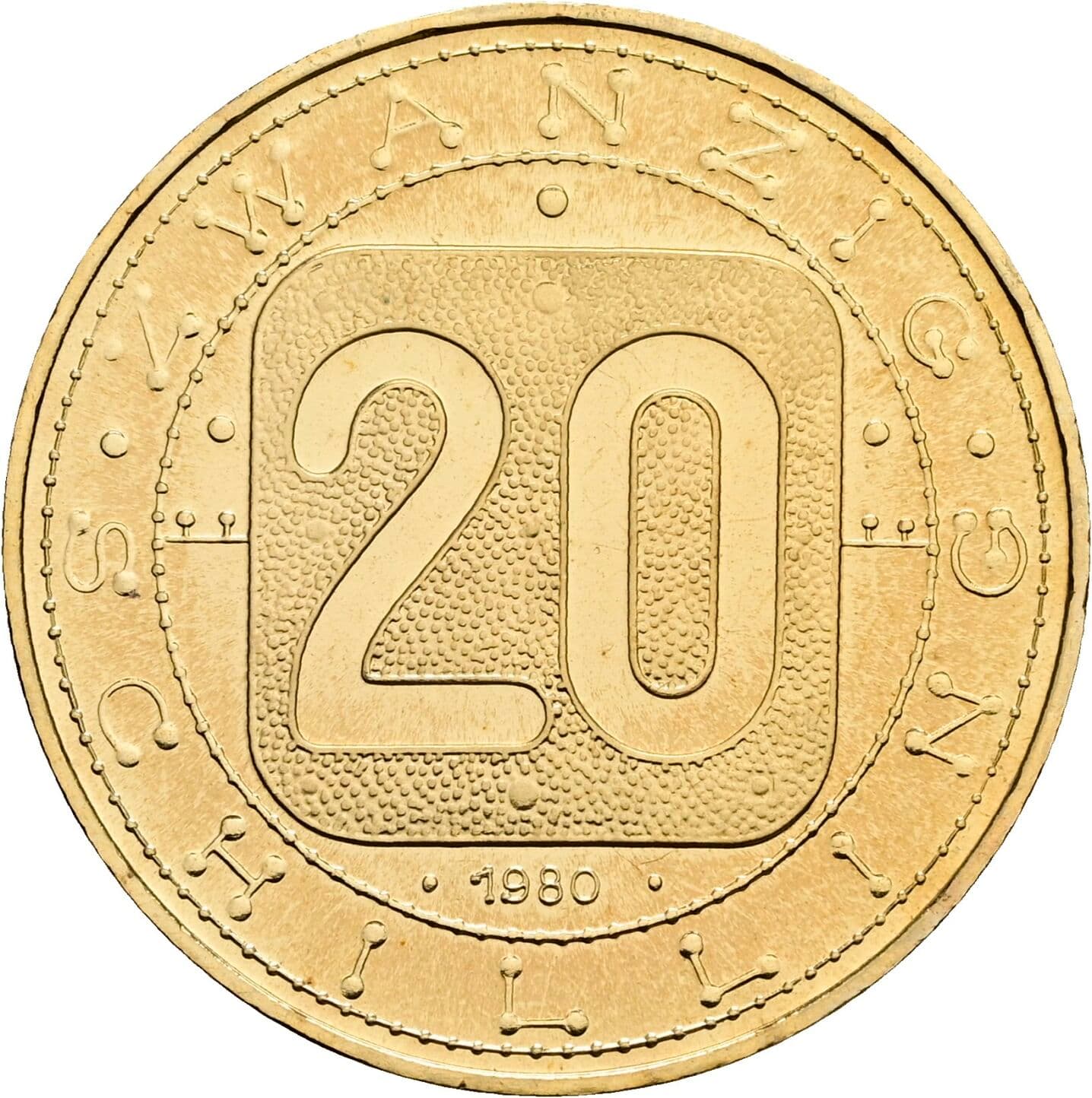 20 Schilling 1980 – Vorderseite