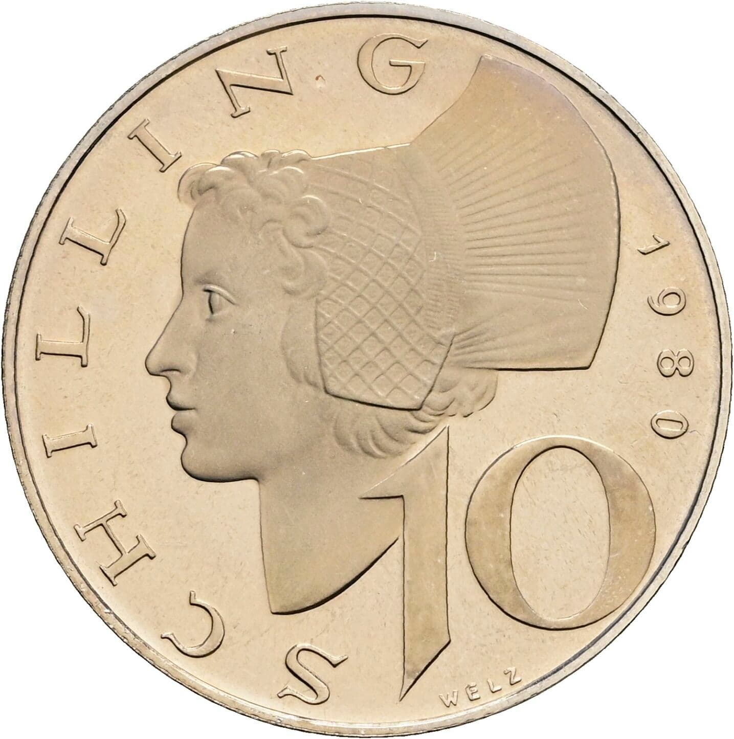 10 Schilling 1980 – Vorderseite
