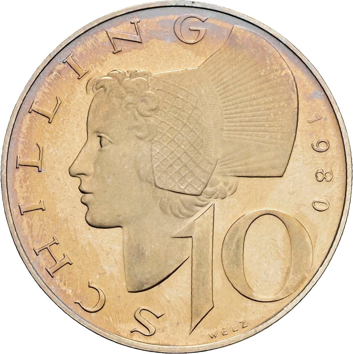 10 Schilling 1980 – Vorderseite