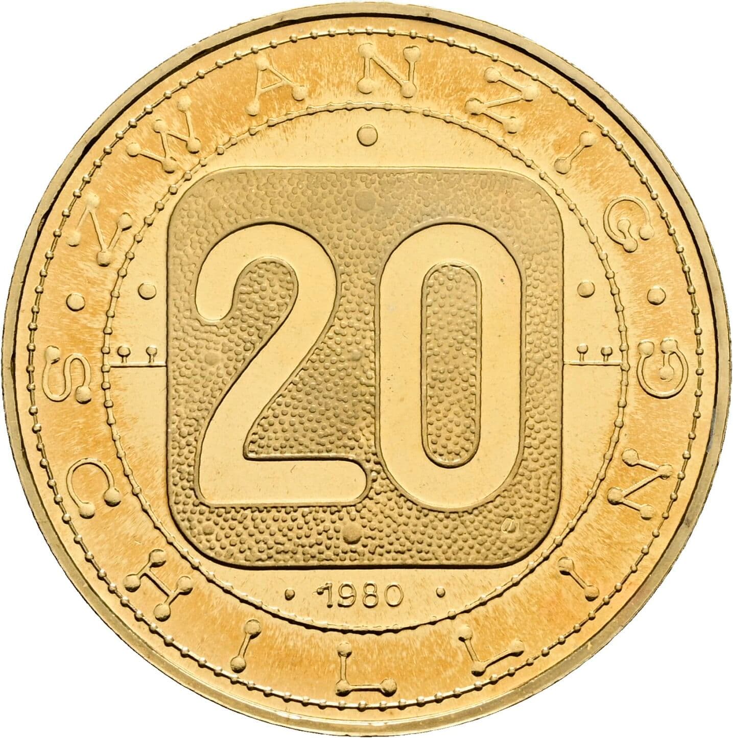 20 Schilling 1980 – Vorderseite
