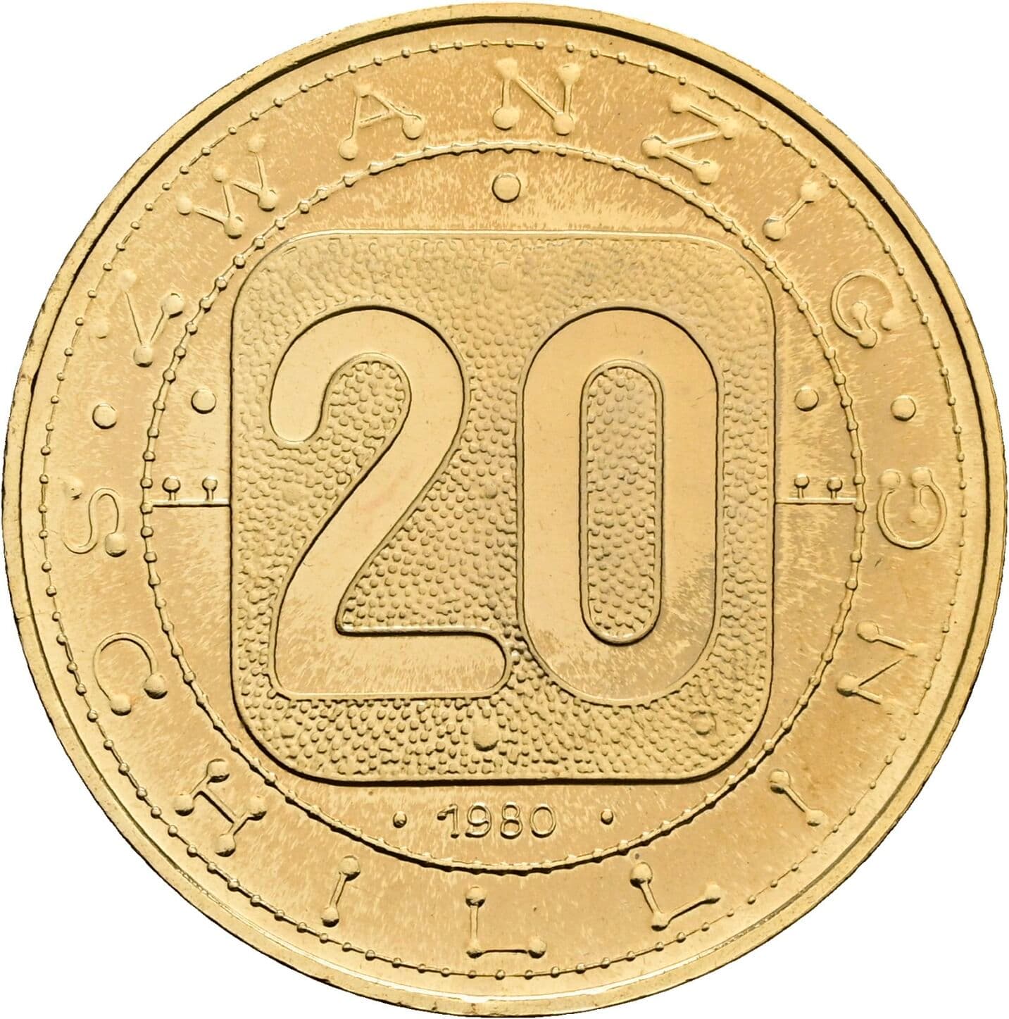 20 Schilling 1980 – Vorderseite