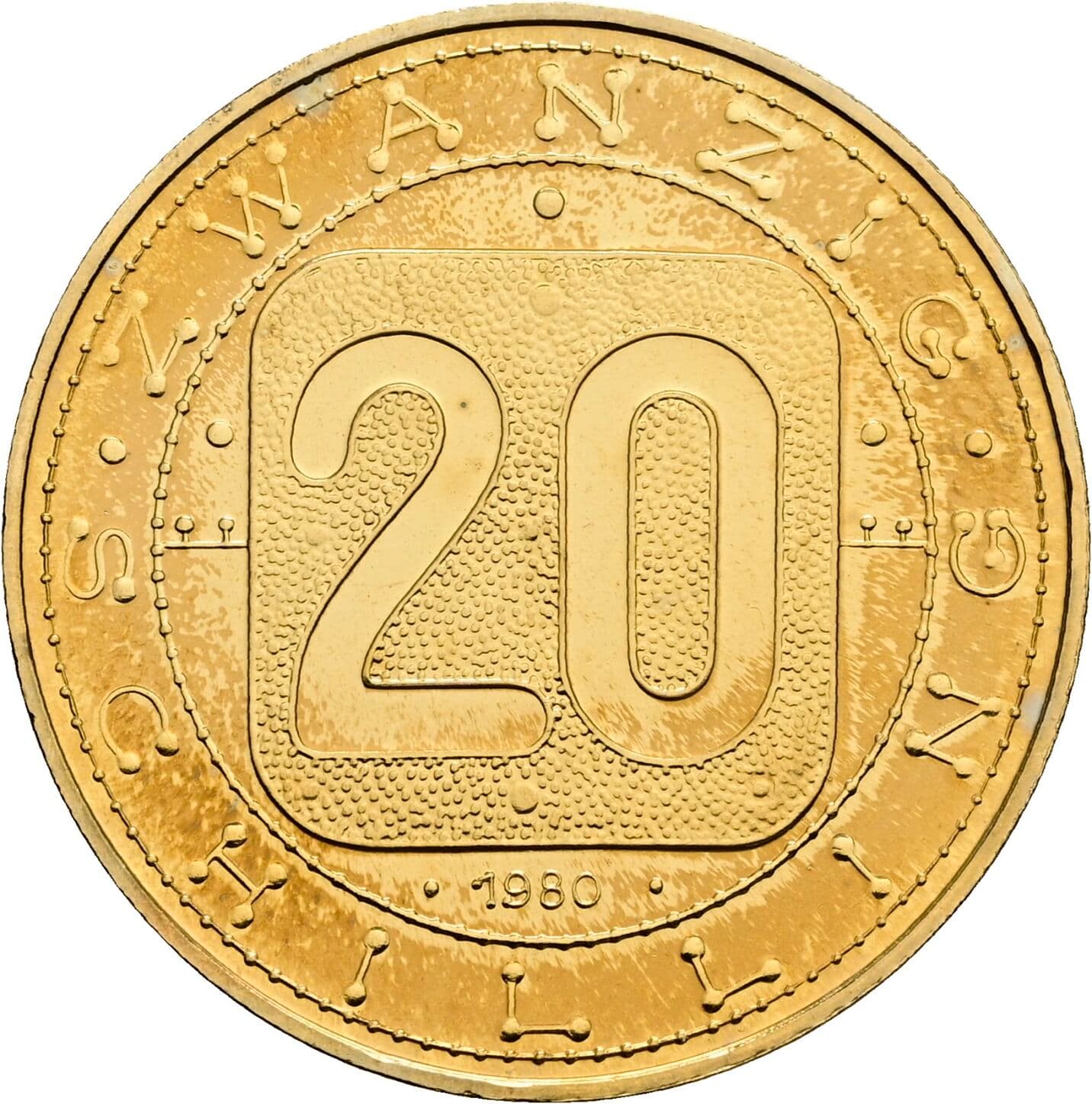 20 Schilling 1980 – Vorderseite