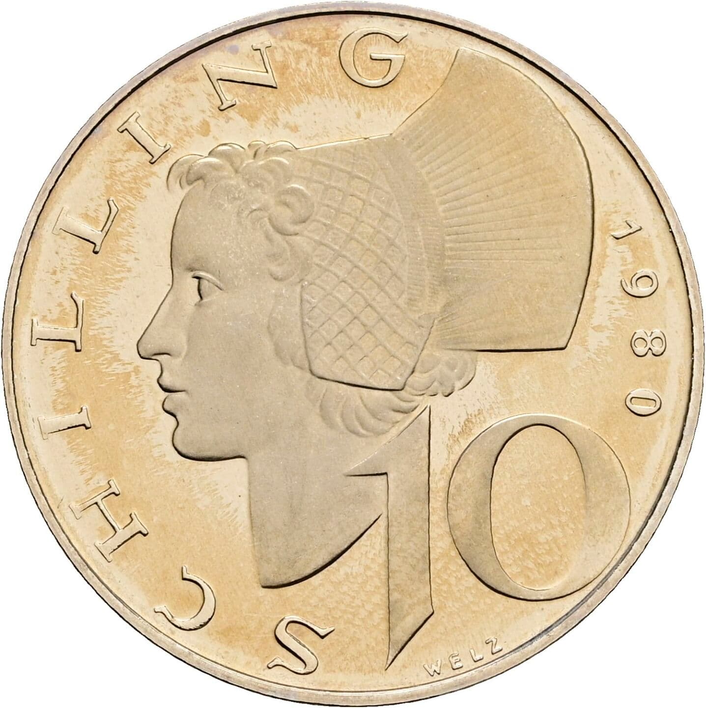 10 Schilling 1980 – Vorderseite