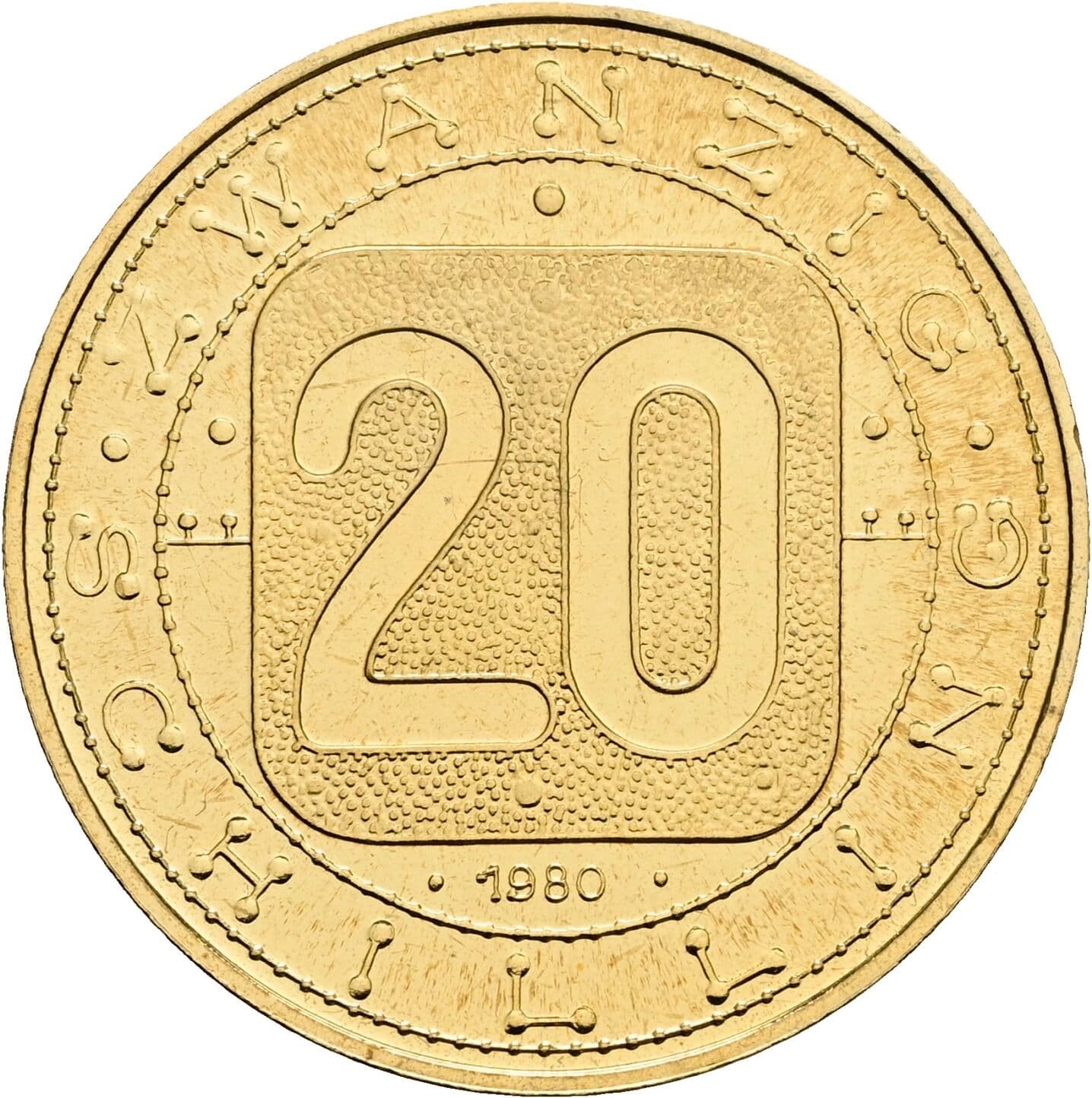 20 Schilling 1980 – Vorderseite