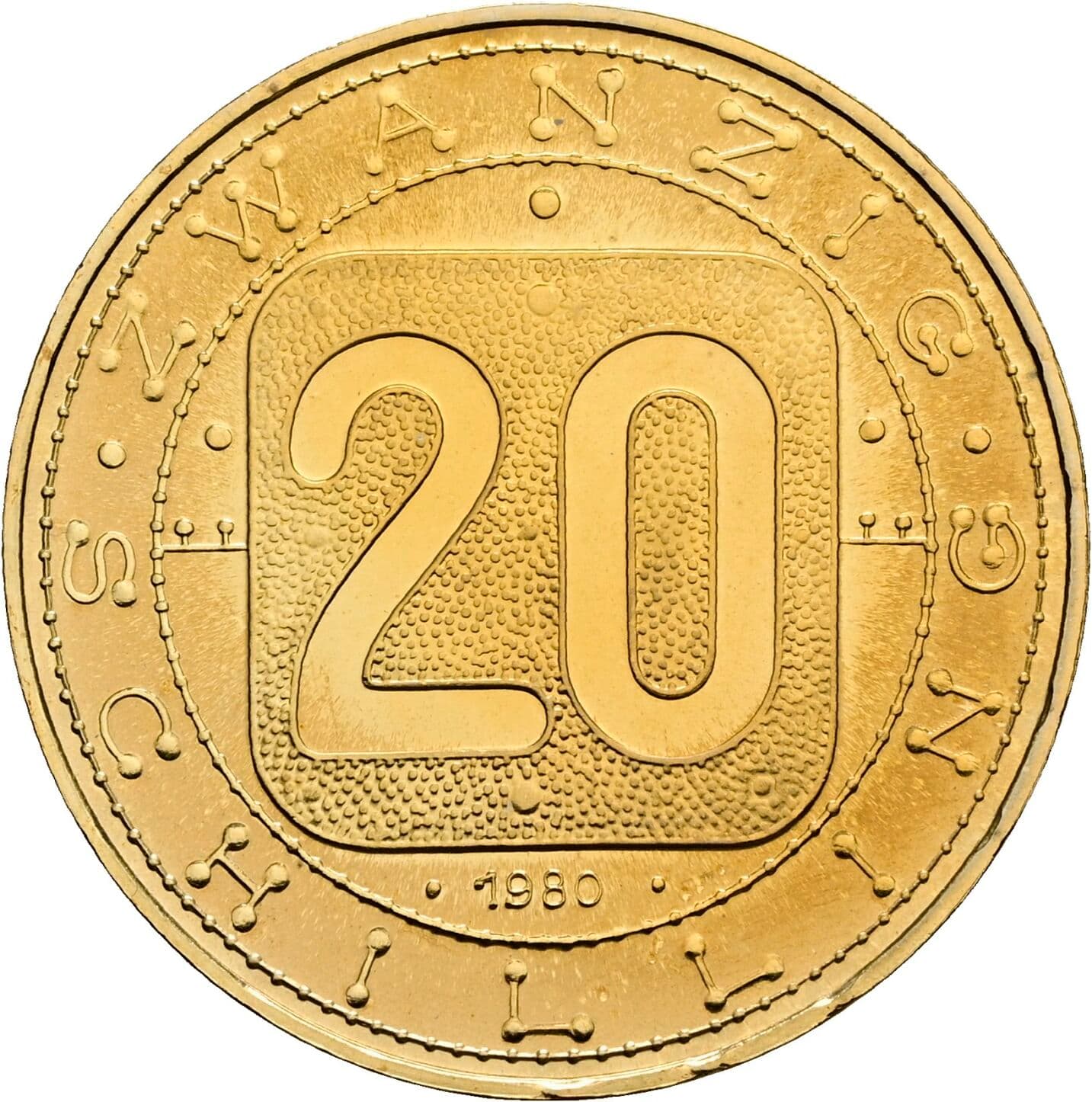 20 Schilling 1980 – Vorderseite