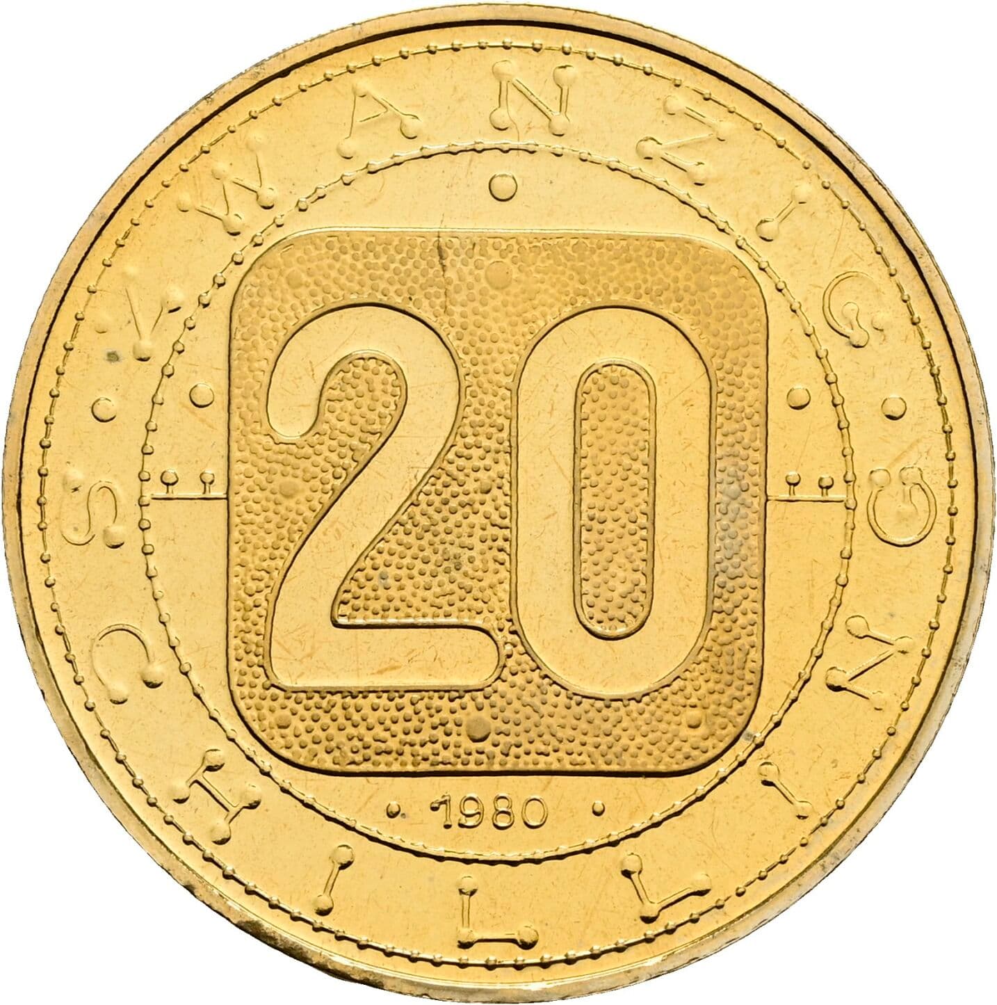 20 Schilling 1980 – Vorderseite