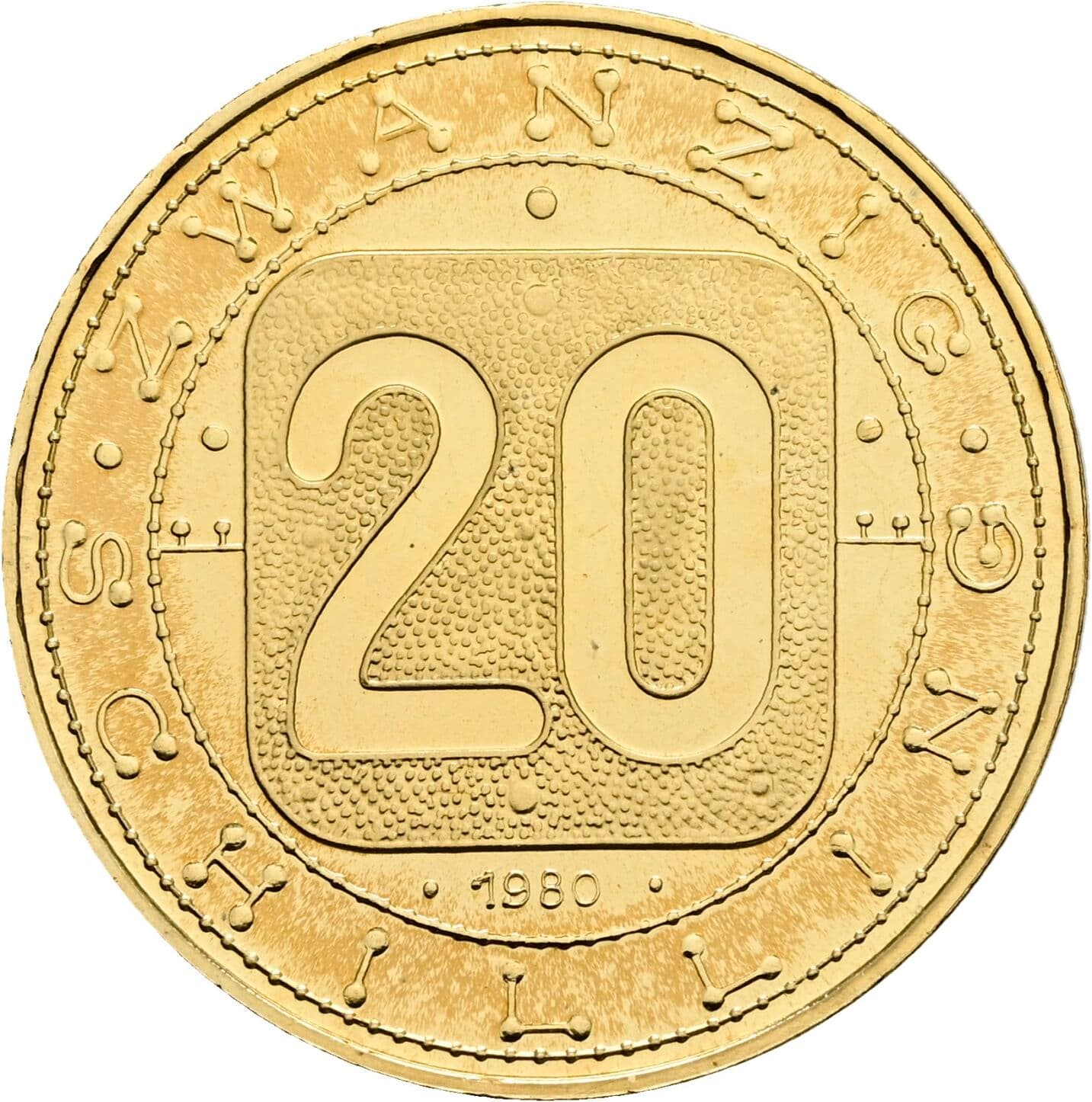 20 Schilling 1980 – Vorderseite
