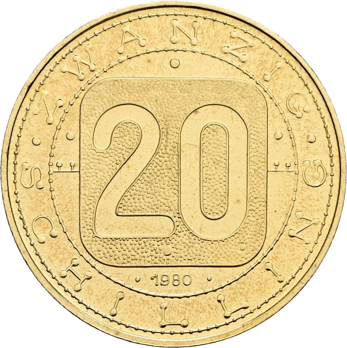 20 Schilling 1980 – Vorderseite