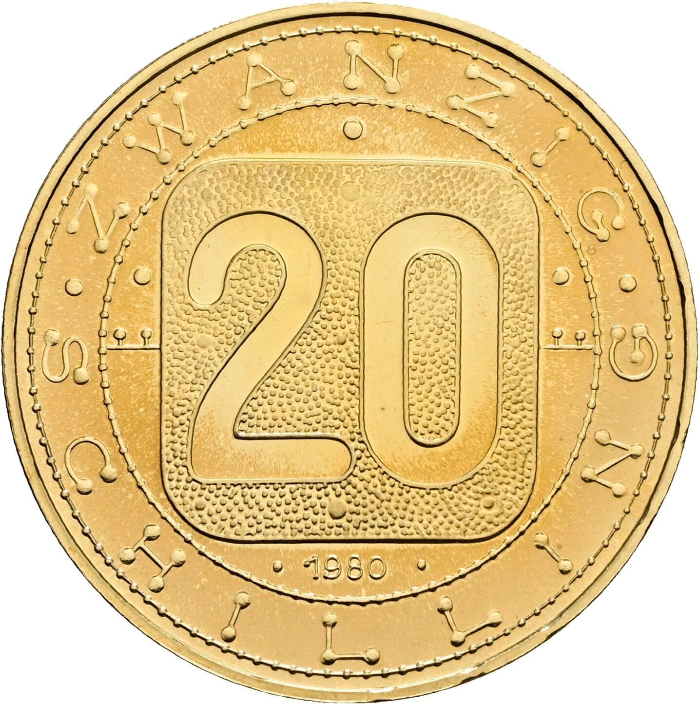 20 Schilling 1980 – Vorderseite