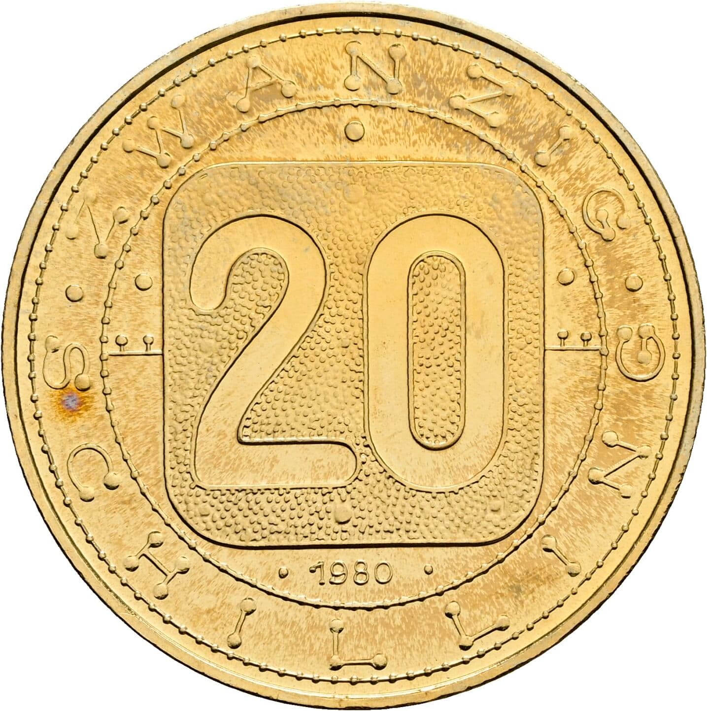 20 Schilling 1980 – Vorderseite