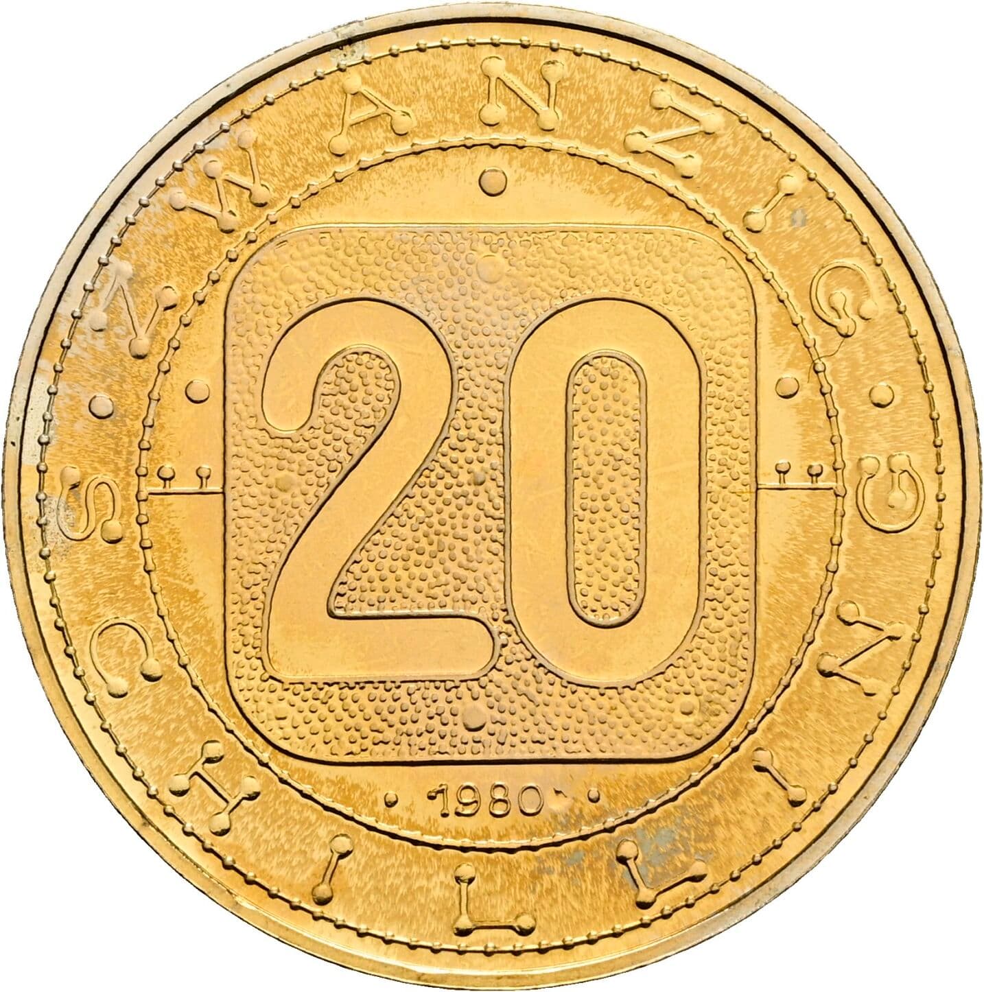 20 Schilling 1980 – Vorderseite