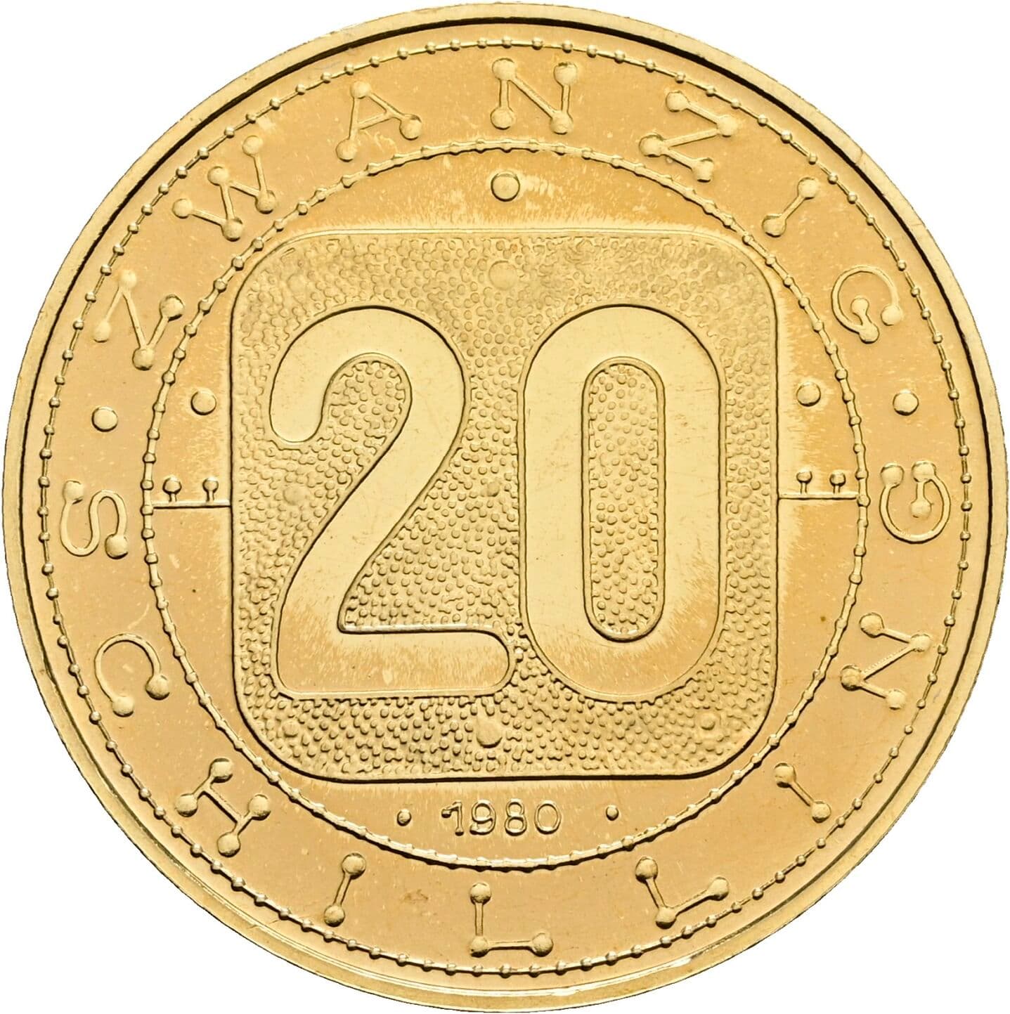 20 Schilling 1980 – Vorderseite